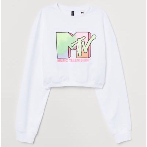 H&M Tops - NEW H&M Divided MTV Logo Cropped Short Sweatshirt